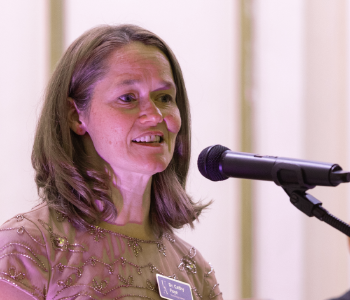 A speaker at a lecture event